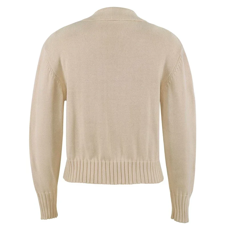 Women's Long Sleeves V-neck Knitted Sweater Loose Casual Fashion