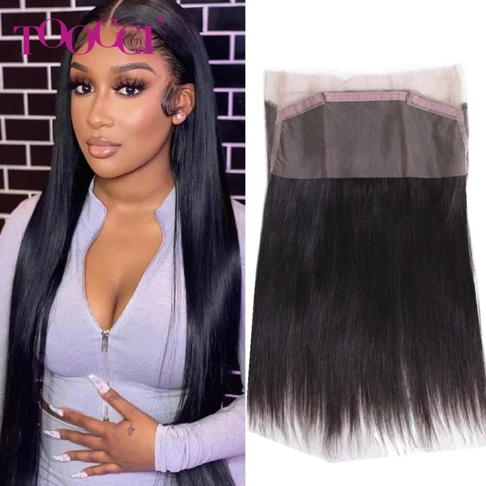 Straight Human Hair Closure 360 Lace Frontal Brazilian Human Hair Full Lace Frontal Closure Only Transparent Frontals