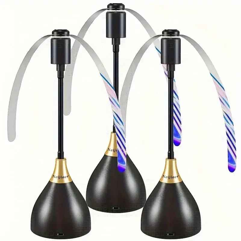 Fly repellent fan pictured next to fruit and drinks