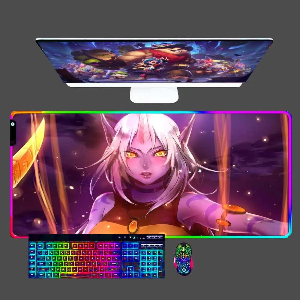 

Soraka League Of Legends RGB Mouse Pad gamer Large LED Keyboard NonSlip Rubber Computer Carpet Desk Mat PC Gamer 90x40 MousePad