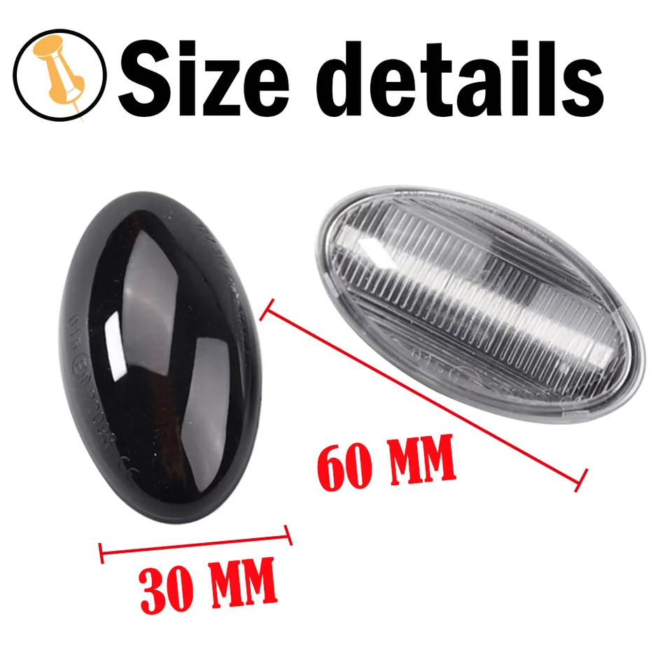 Indicatori Di Direzione Laterali A LED Dinamici Per Mini Cooper R50/R52/R53 (2001-2008), Sequenziali Ambra, Lenti Fumé, Plug And Play, Omologati CE.