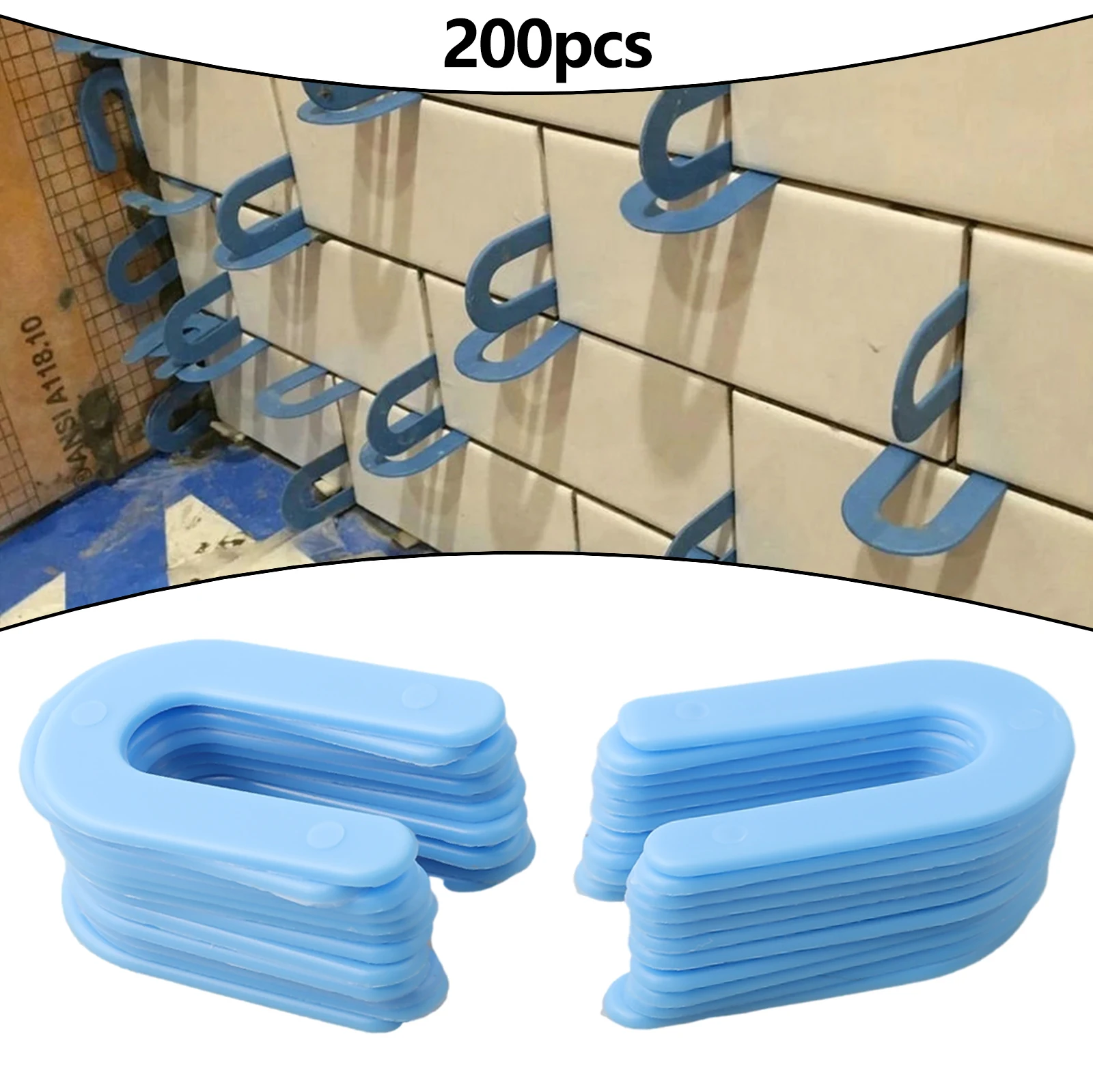 200pcs U-shaped Horseshoe Shims Reusable Tile Spacers PP Level Wedges Positioning Clips For Marble Granite Aligning