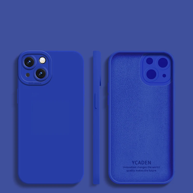 Square Frame Protection Liquid Silicone Soft Cover Case