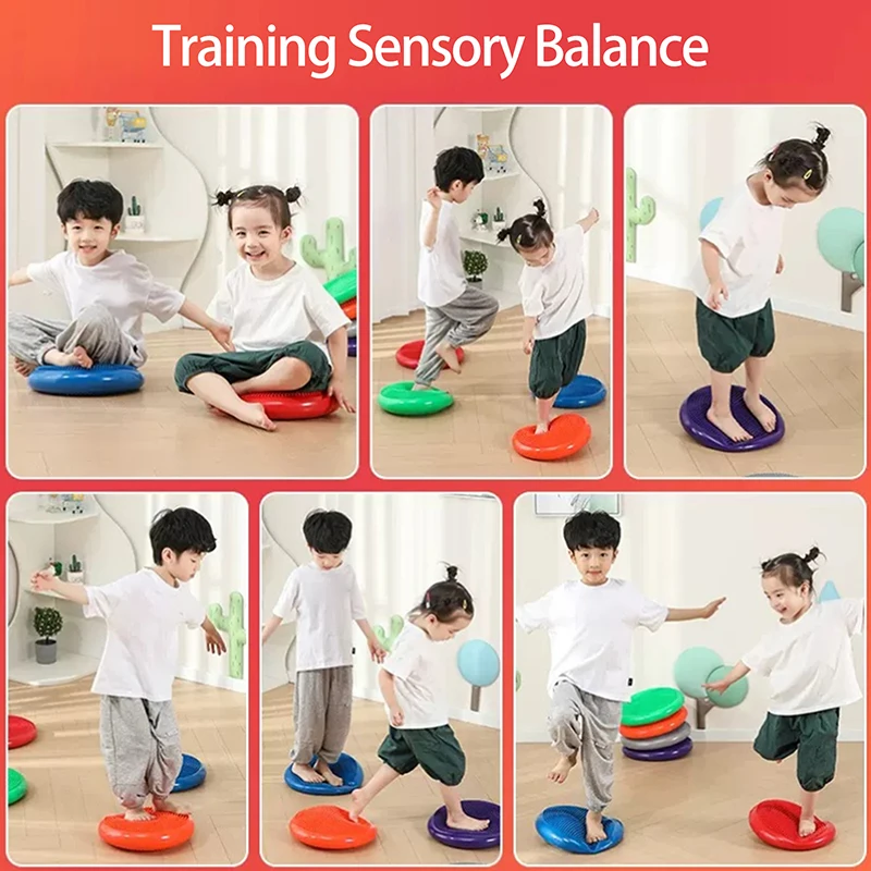 Montessori Children Toys PVC Balance Stone Inflatable Cushion Sensory Integration Training Tactile Sensing Party Social Games