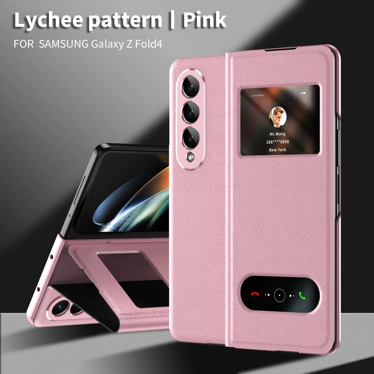 Para iPhone 15 Litchi Texture All-inclusive Funda para teléfono a prueba de  golpes (rosa)
