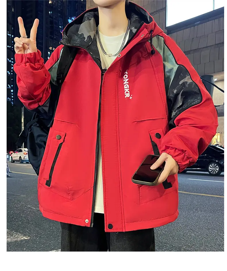 Mode Mit Kapuze Fleece Liner Jacken Herbst Winter Jugend Streetwear Plüsch Warme Mäntel Outdoor Lose Winddicht Verdicken Top Parkas – Detail 14