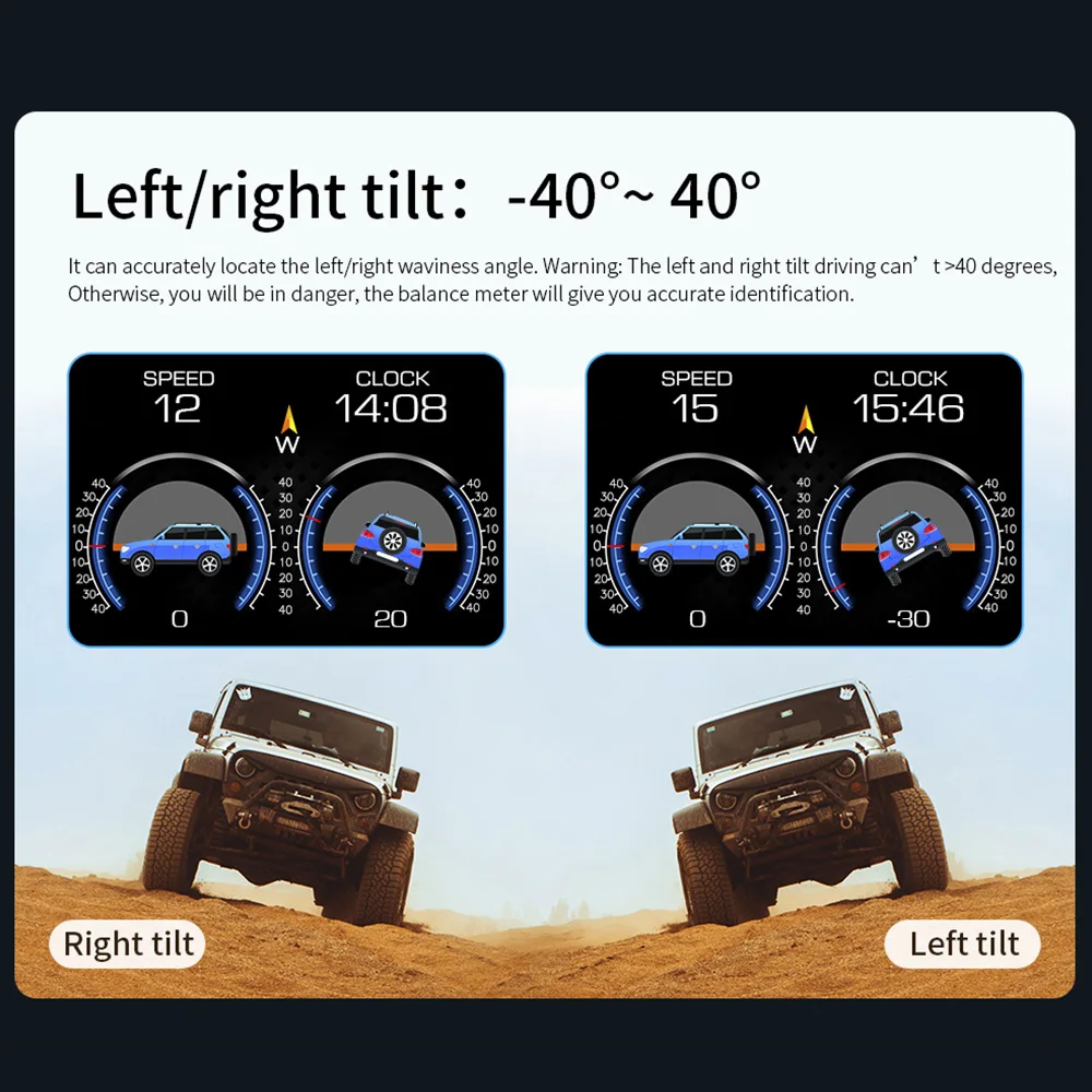 실시간 오프로드 차량 시스템, 자동차 액세서리, 레벨 센서 그라디언트 GPS 속도계 P21 4x4 경사계 HUD