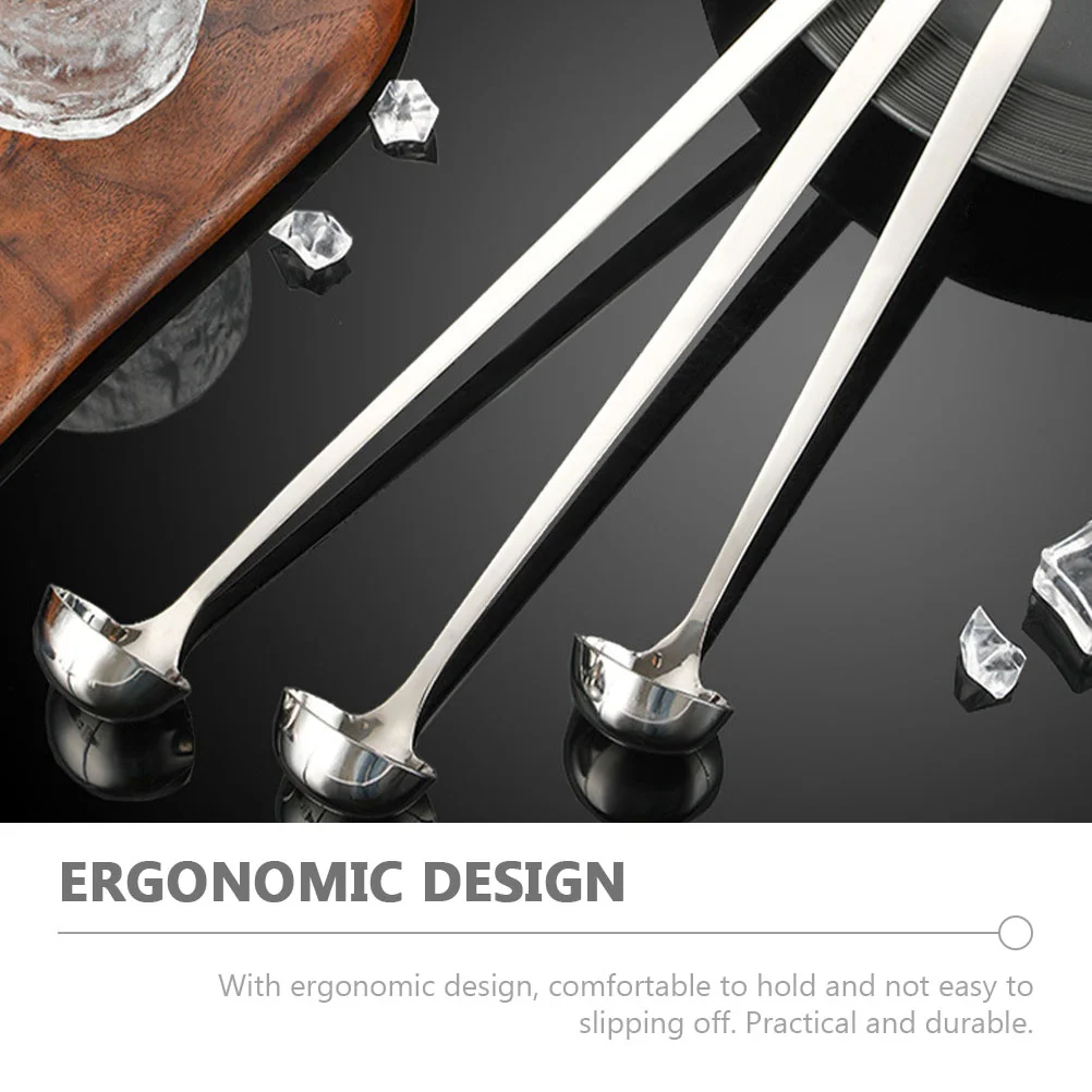 Long Handle Stainless Steel Mixing Spoon Soup Ladle Kitchen Utensils Wok Gadgets Water Scoop Serving Spoons Cooking Tools
