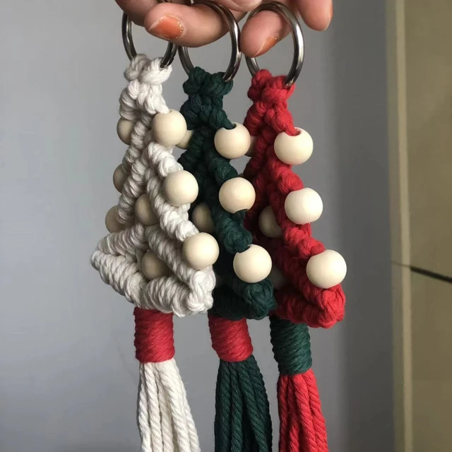 Kit d'arbre de Noël en macramé tissé au crochet bricolage, décoration  murale, coton fait à la main, tissage d'ornement d'arbre - AliExpress