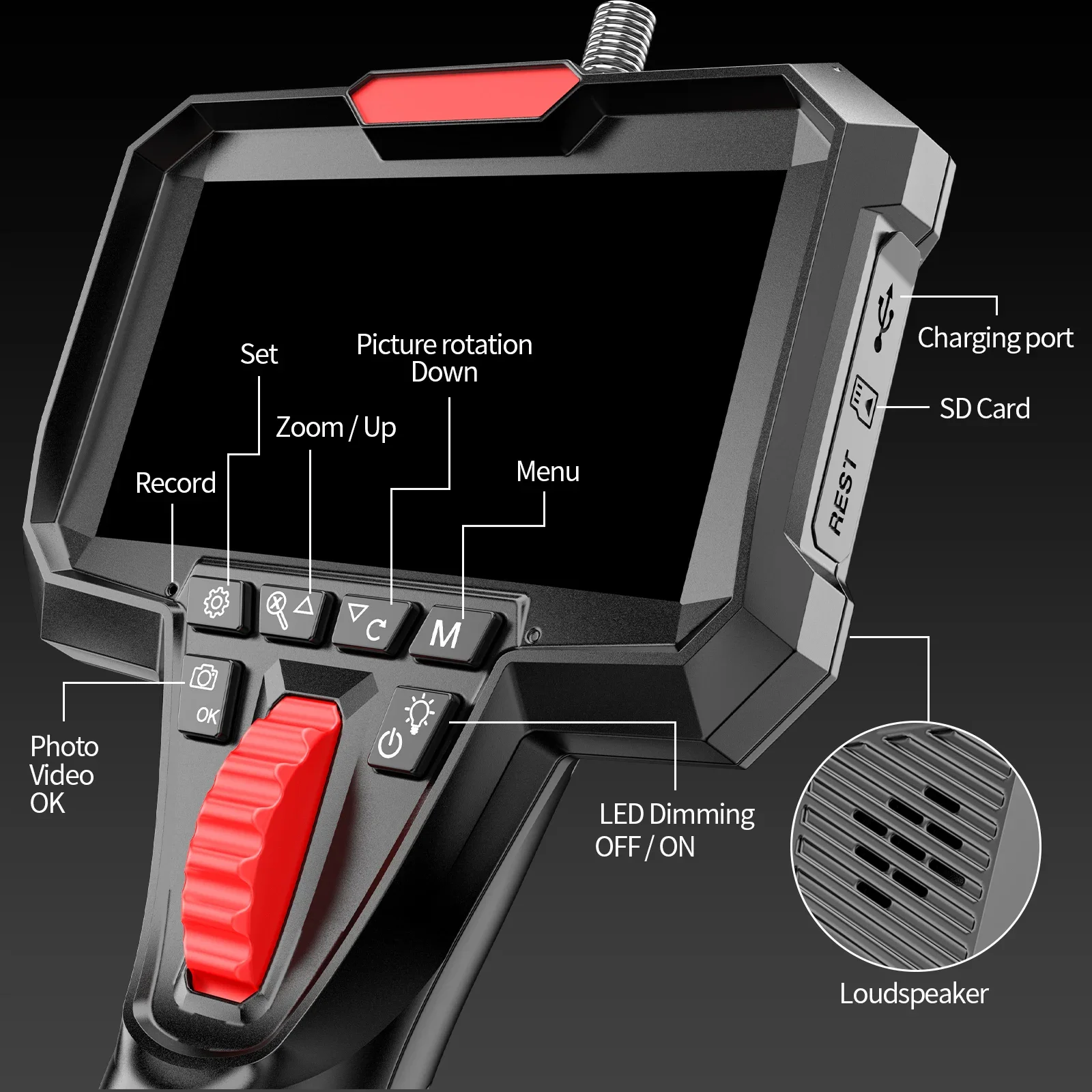 3.9Mm diameter HD endoscope camera, suitable for diesel engine inspection, pipeline aviation and other industries 4