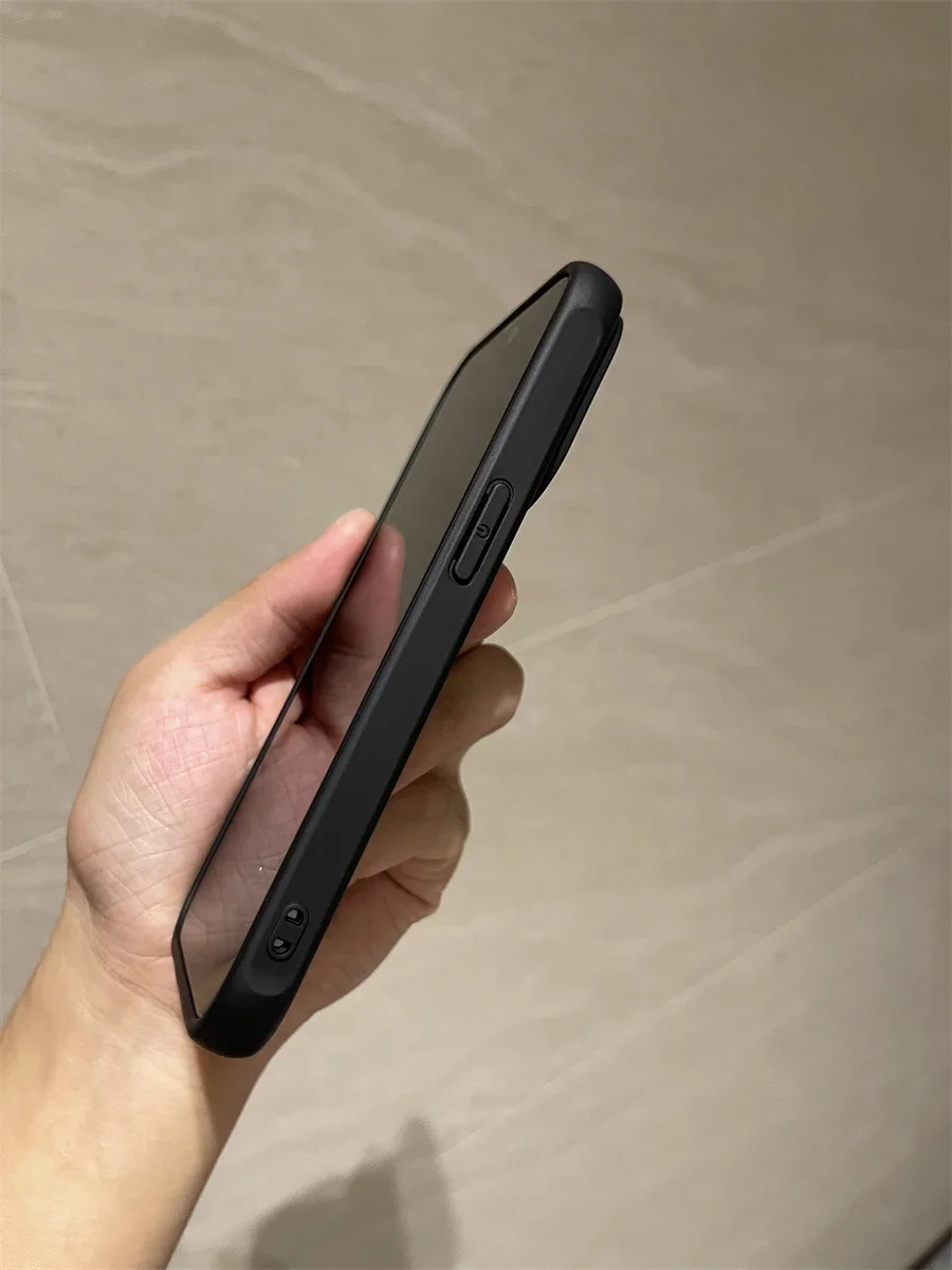 Sleek Magnetic Black Anti-Fall Phone Case with Built-in Car Charger Magnet and Bumper Protection