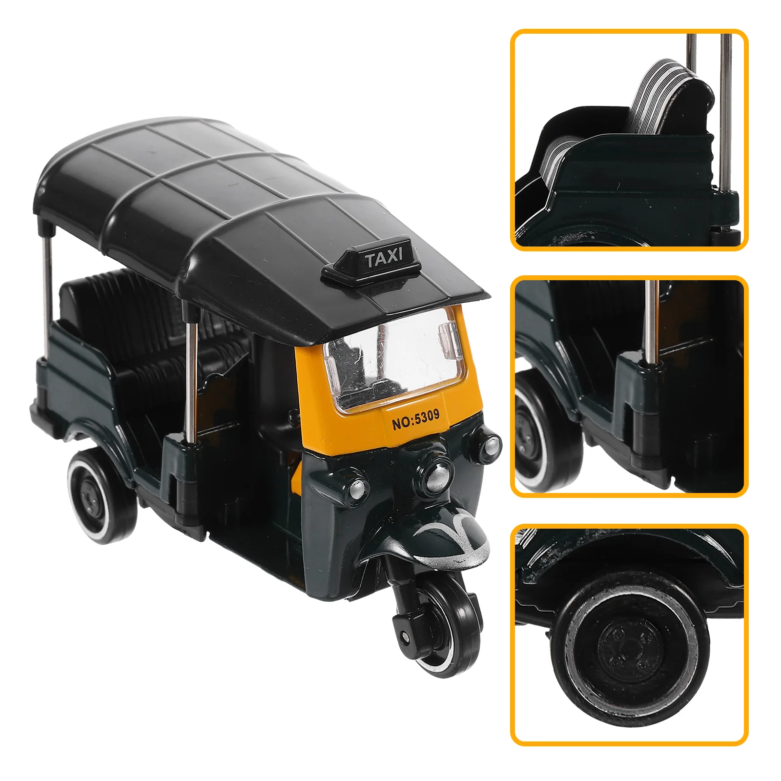 

Thai Tricycle Model Toy Simulation Tuk Tuk Car Figurine Children Vehicle Toy Modeling Desktop Cake Topper Decoration Birthday