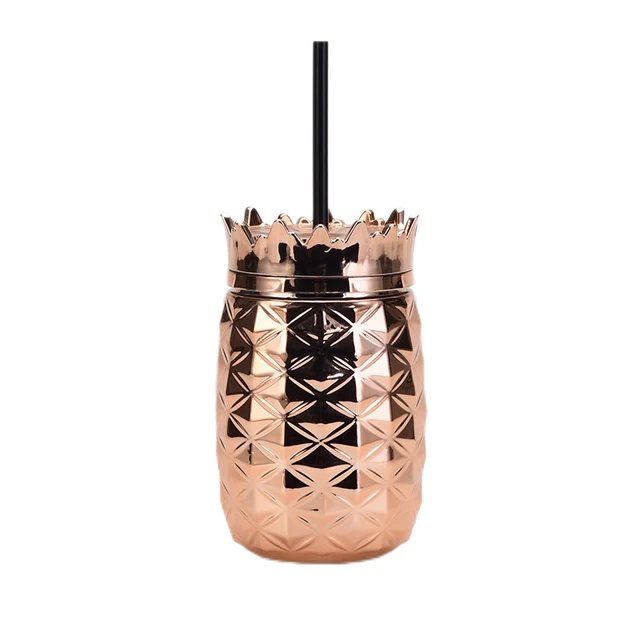 700 Ml Kreatív Ananász Alakú Vízpohár Műanyag Borító Lé Ivó Palack Szalma Szabálytalan Tumbler Cup Ajándék Gyerekeknek - Image 5