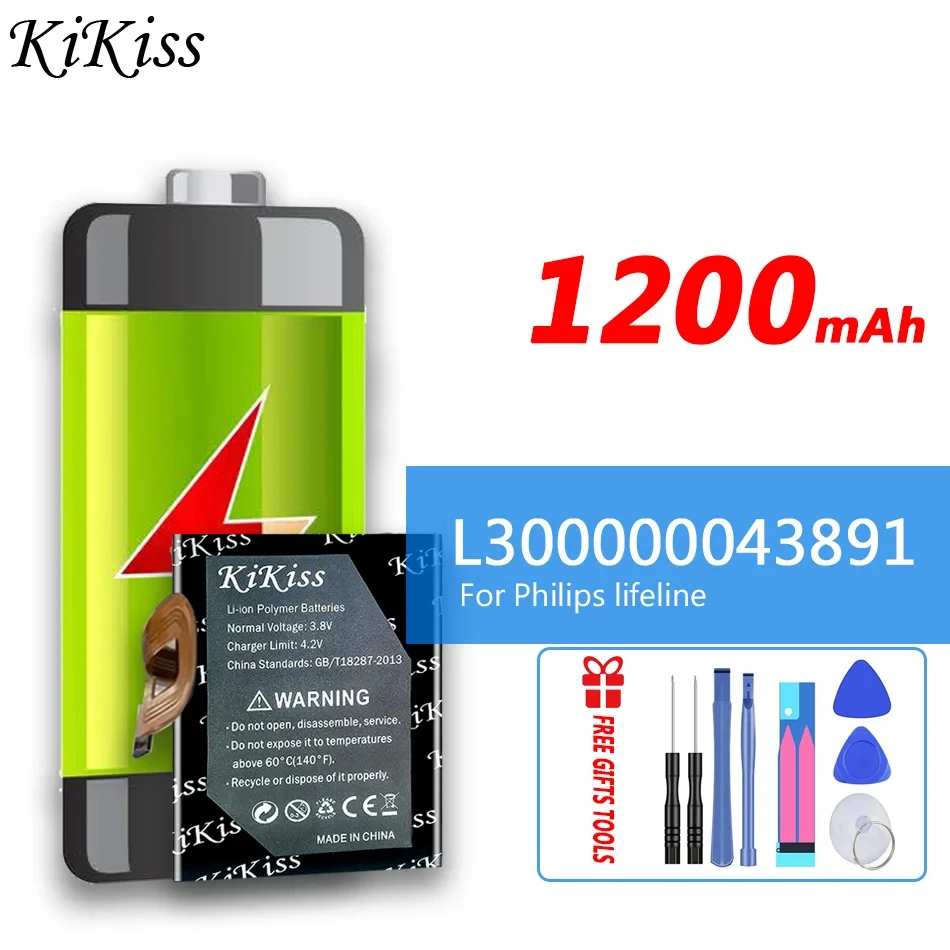 

1200mAh KiKiss Battery L300000043891 (lifeline) For Philips lifeline Digital Batteria
