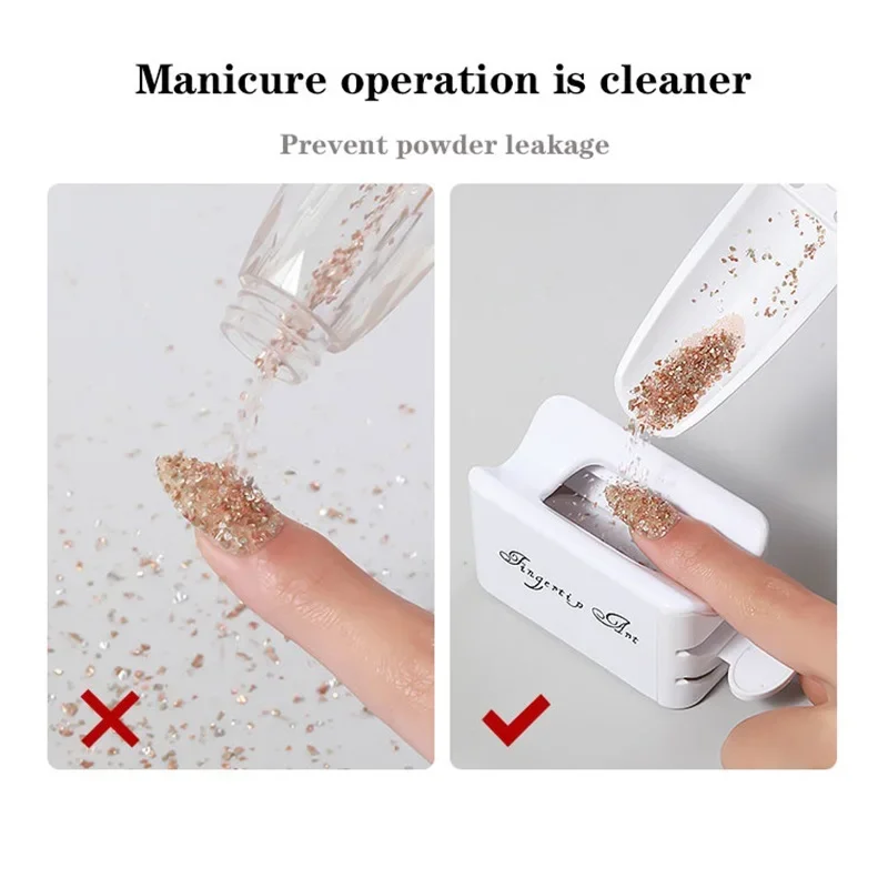 Nail Tool Double Layer French Recycling Powder Box Dipping Powder Collection Container Manicure Glitter Storage Tools nail art tools nail manicure tools nail manicure accessories