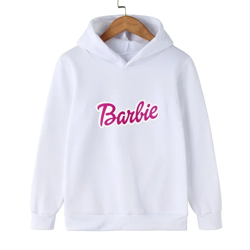 thumbnail image 1 of Sudadera con capucha de forro polar con estampado de dibujos animados de Barbie para niña, sudadera Kawaii de manga larga, ropa para bebé, primavera y otoño, 1 of 5