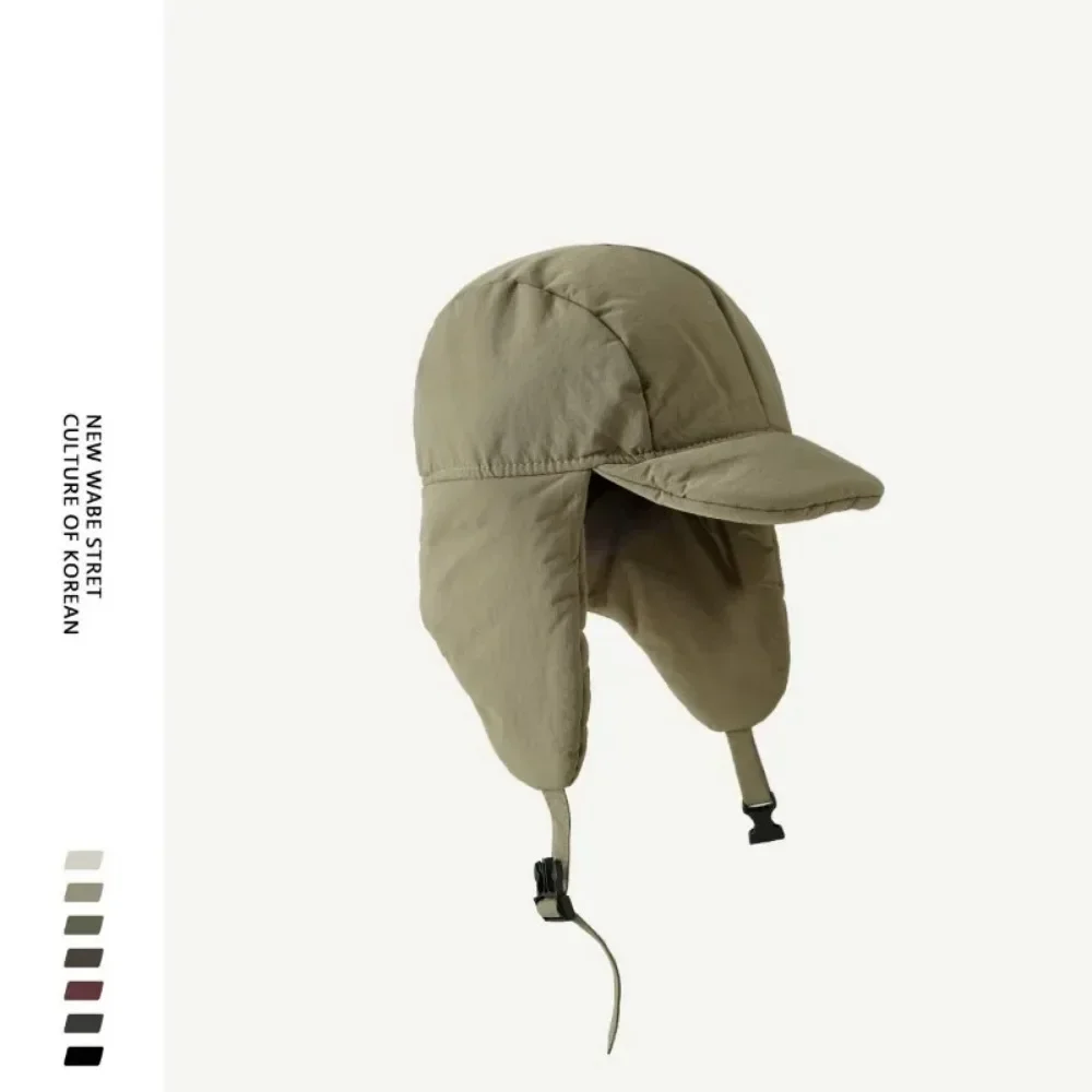 Japanese Padded Lei Feng Hat Men and Women Riding in Winter Windproof Thickened Warm Ear Protection Casual Skiing Bomber 모자