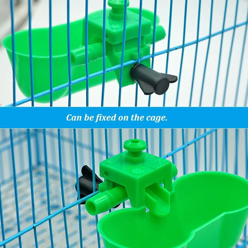Double Cups Bird Quail Water Bowl Chick Quail Pigeon Chicken Drinking Cup Screws 2/4/6Pcs Bird Feeder Tools