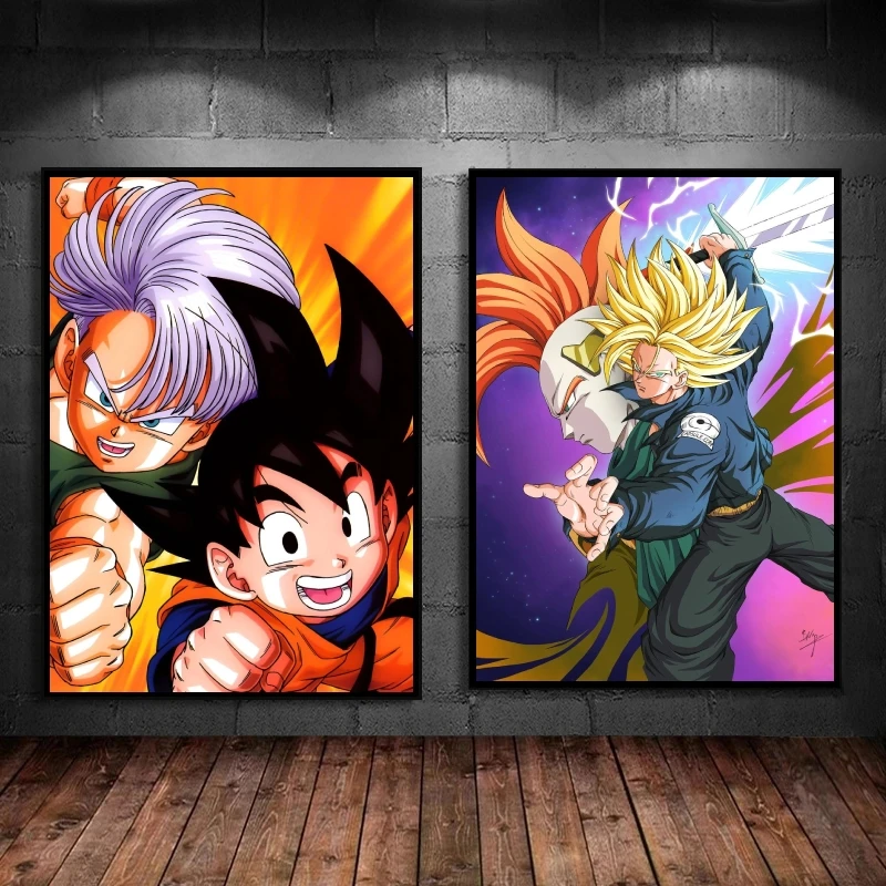 

Canvas Posters Dragon Ball Trunks Goku Decoration Paintings Friends Gifts Classic Comics Pictures Living Room Wall Art Home