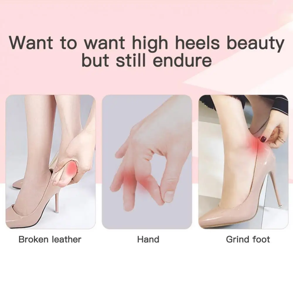 내마모성 발 패드 깔창 투명 발 옥수수 붕대, 피부 관리 도구, 뒤꿈치 삽입, 마모 방지 뒤꿈치 패치 보호대, 2 개