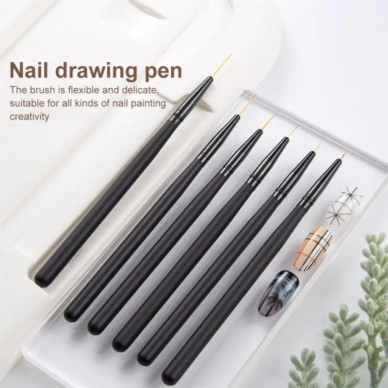 1pcs Acrylic French Stripe Nail Art Liner Brush Set 3D Tips Manicure  Ultra-thin Line Drawing Pen UV Gel Brushes Painting Tool - AliExpress
