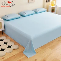 Large Size Solid Color Bed Sheets Mattress Cover Soft Quality Bedding Flat Sheet Wrinkle-Free Stain-Resistant Room Decoration 1
