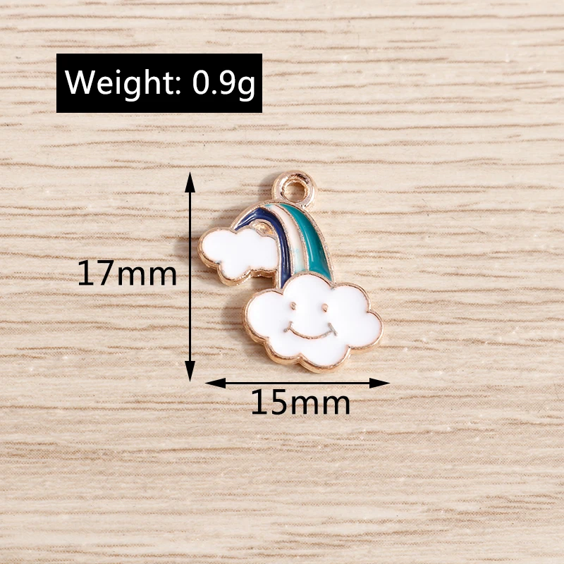 10 stücke 30x19mm bunte Emaille Regenbogen Charms Anhänger für Schmuck Herstellung Ohrringe Halskette DIY handgemachte Schlüssel anhänger Bastel bedarf – Detail 3