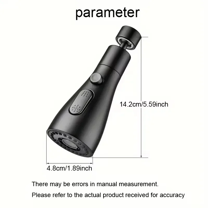 3 in1 Kitchen Replaceable Faucet Sprayer Nozzle ABS Durable Water Tap Water Basin Sink Shower Spray Head Multifunctional Hydrant 2