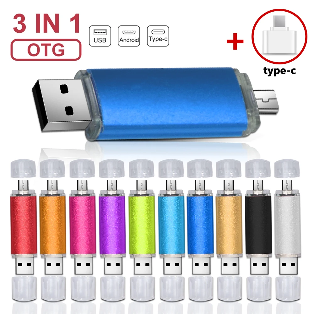 

Флеш-накопитель USB 2,0 OTG объемом 4 ГБ, 8 ГБ, 16 ГБ, 32 ГБ, 64 ГБ, металлические флеш-накопители, оптовая продажа, Пользовательский логотип, usb-накопитель для ПК/телефона