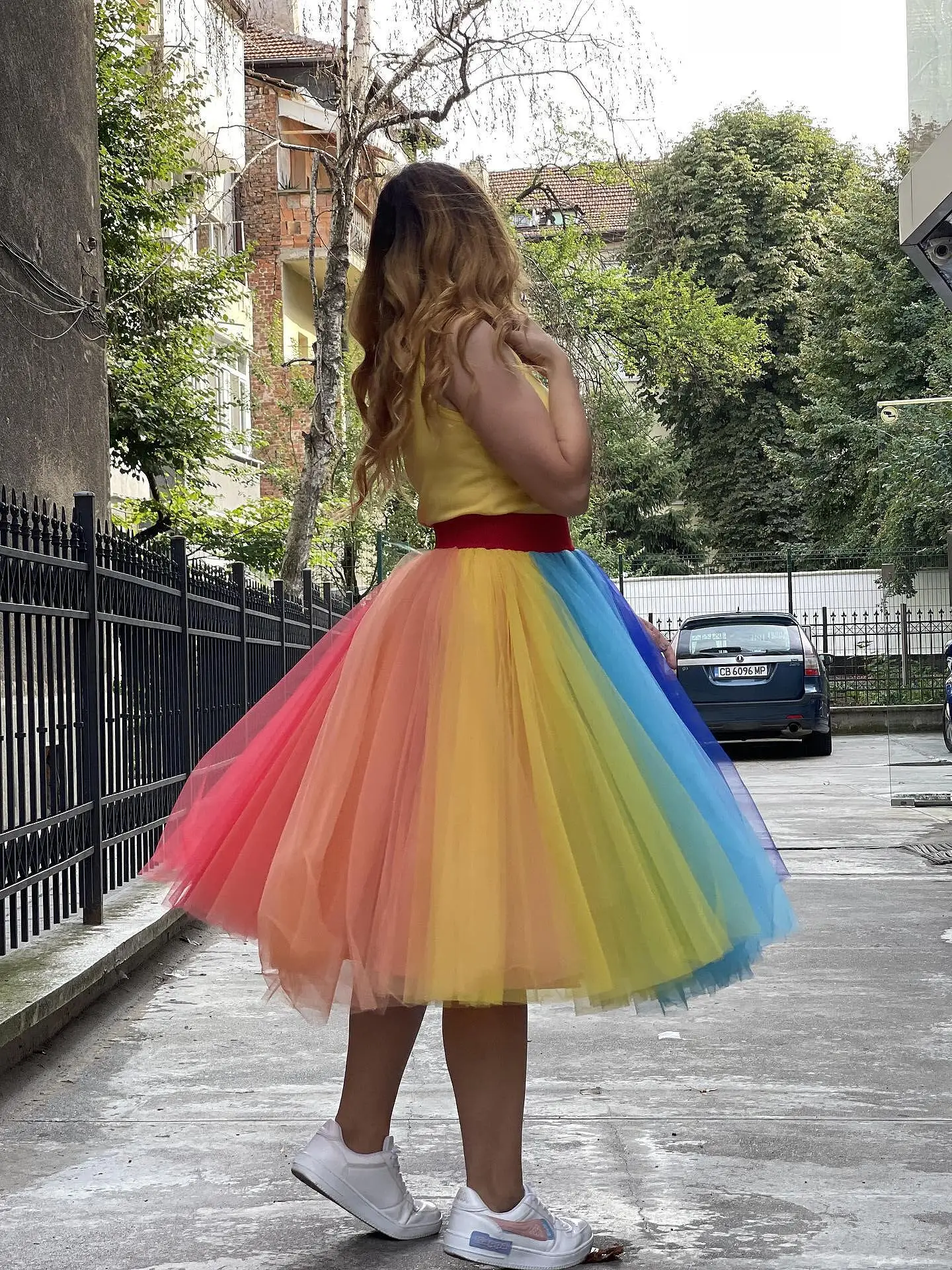 Phantomon Women's 4-Layer Tutu Skirt - 16 Inch, Elastic Waist, Non See-Through