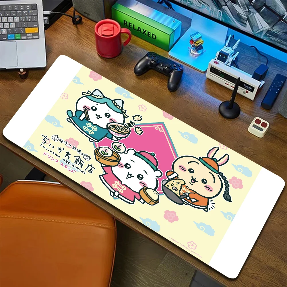 C-Chiikawa PC 게이밍 마우스 매트, 게이머 마우스 패드, 900x400 데스크 패드, 컴퓨터 테이블, 대형 매트, 사무실 Xxl 마우스 패드 