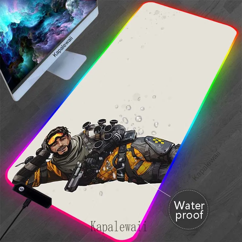 

Водонепроницаемый коврик для мыши Apex Legends, игровой коврик RGB для мыши, игровой Настольный коврик, коврик для мыши, мягкие коврики для клавиатуры, 100 х50 см