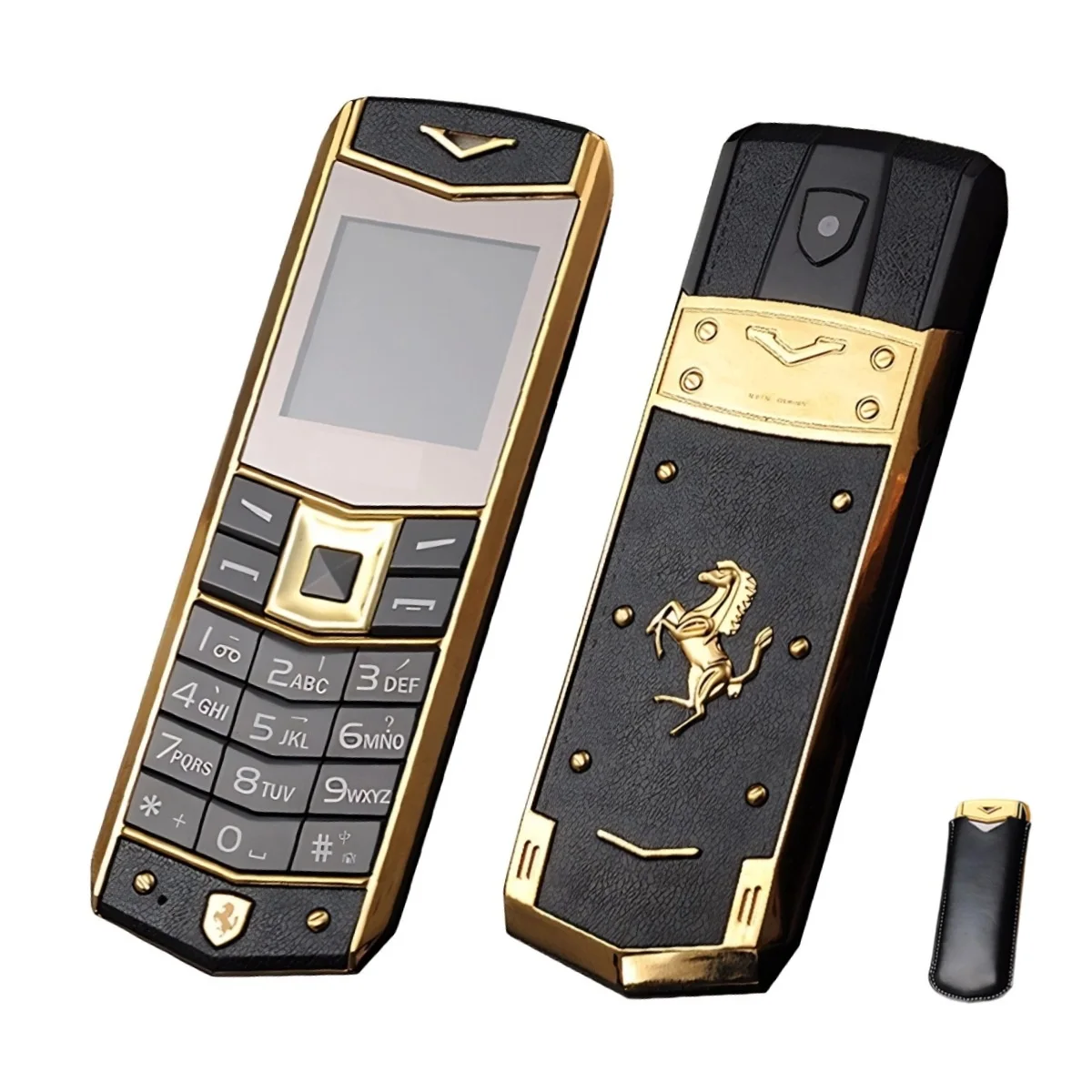 Mini Classic Luxury Phone Metal Frame Dual SIM Bluetooth Dialing Voice Changer Big Keys MP3 FM Long Standby Free Case 2