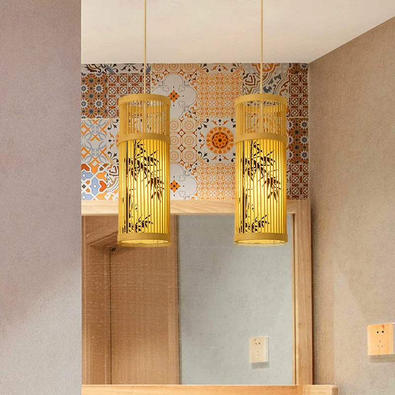 中国風の竹アート竹シャンデリアクリエイティブ禅茶屋レストランホテル鍋ショップB&B和風竹ランタン