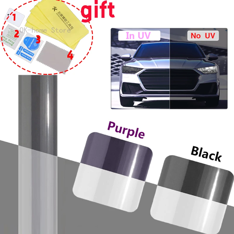 Filme Fotocromático Anti-risco para Proteção de Faróis de Carro Mudança de Cor uv Pintura Ppf Auto-cura Compatível com Bmw Honda Ford 2023