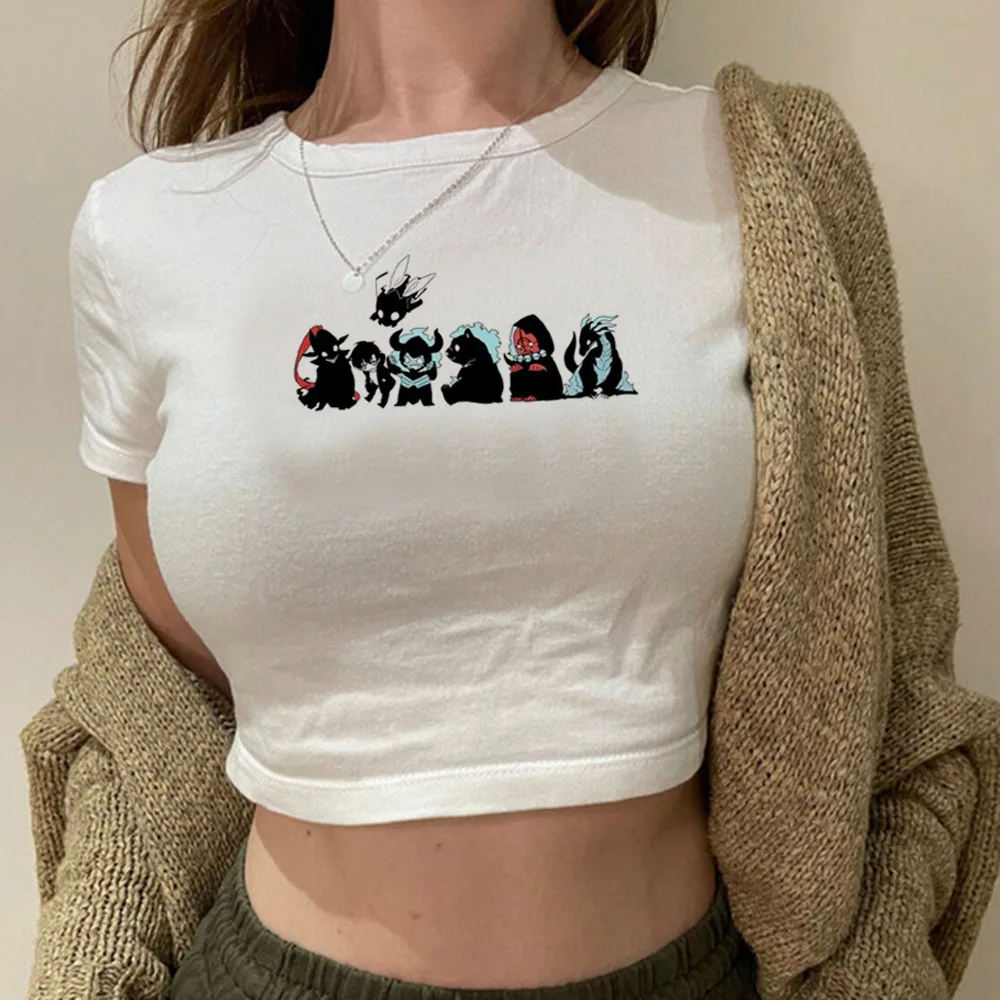 Gothic Aesthetic Crop Top - Summer Cute Harajuku Coquette Streetwear Babydoll T-Shirt