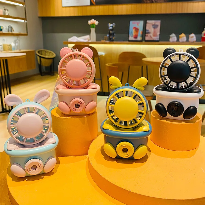 Usb Charging Fan Lithium Battery Usb Charging Portable Comes With Keychain Small Volume Outdoor Product Small Fan Blue Mini Fan