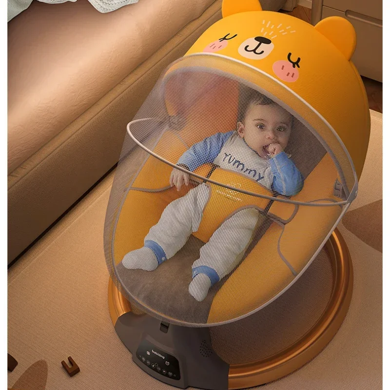 Lettino a dondolo per bambini, sedia a dondolo per bambini, sedia lenitiva, lettino a dondolo con culla elettrica per bambini, ausilio per il sonno del neonato - immagine 6