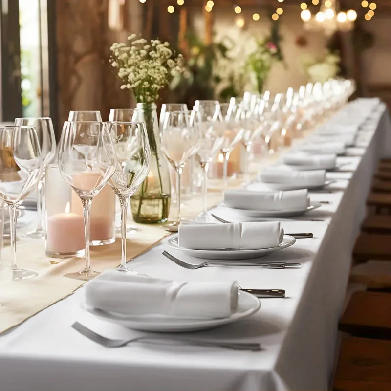 Tablecloth Napkin Durable Polyester Thick Placemat Reusable For Wedding Decoration Garden Birthday Party