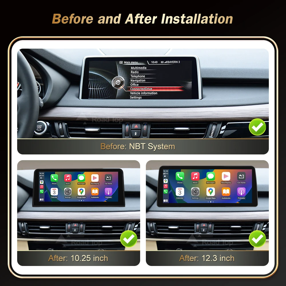 10.25 '12.3' Wireless Carplay Multimedia Display Touch Screen Android auto Head Unit per BMW X5 F15 F85 X6 F16 F86 2014-2016 NBT