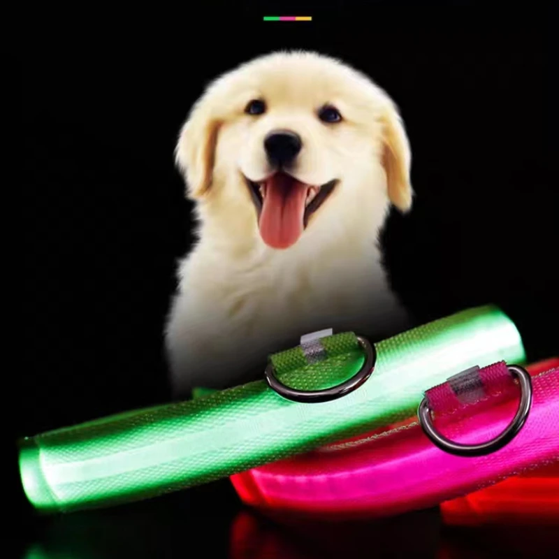 

USB Rechargeable Pet Dog LED Glowing Collar Luminous Flashing Necklace Collar Outdoor Walking Night Safety Supplies