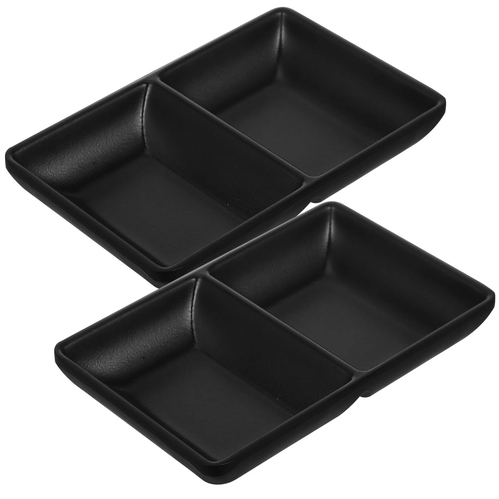 2 Pcs Double Sauce Dipping Bowls Spice Plates Seasoning Dishes Small Melamine Bowls Dinner Condiment Containers Serving Plates