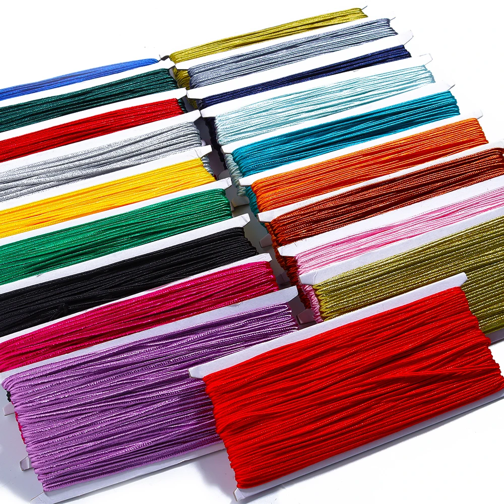 30yards/lot Chinese Soutache Cords Multicolor Nylon Rope Snake Belly Cords For DIY Jewelry Making Bracelet Clothing Accessories