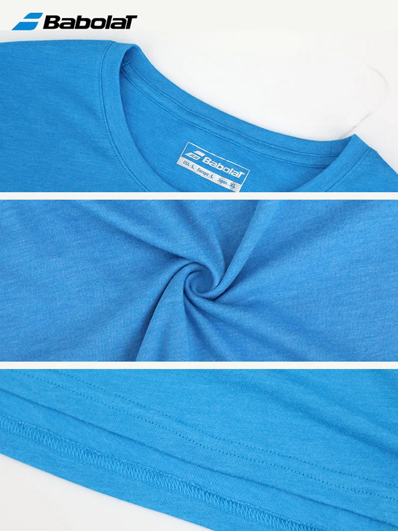 Men Original Babolat Tennis Apparel T-shirt Exercise Country Tee Comfortable Breathable Sweat-absorb Clothes Gym O-Neck T-shirt