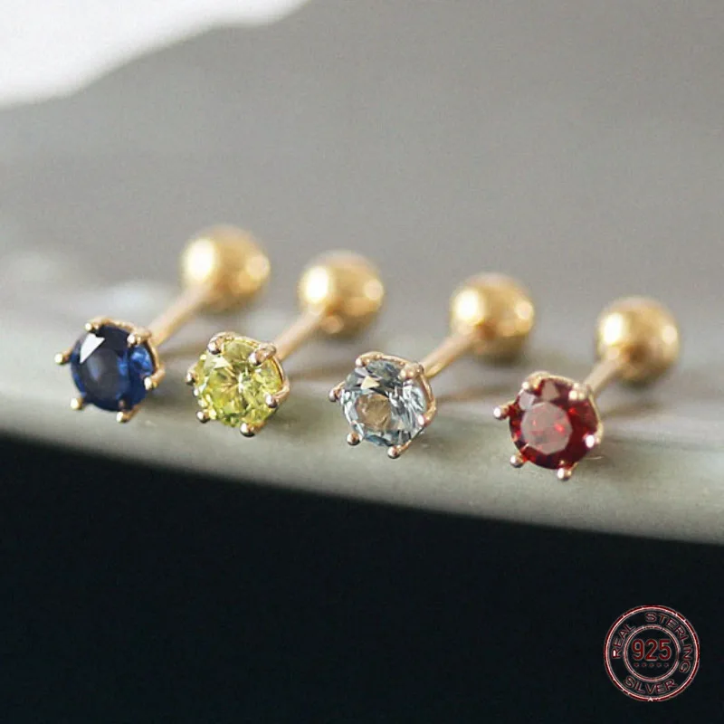 Simple Fashion Color Zircon Ear Hanging