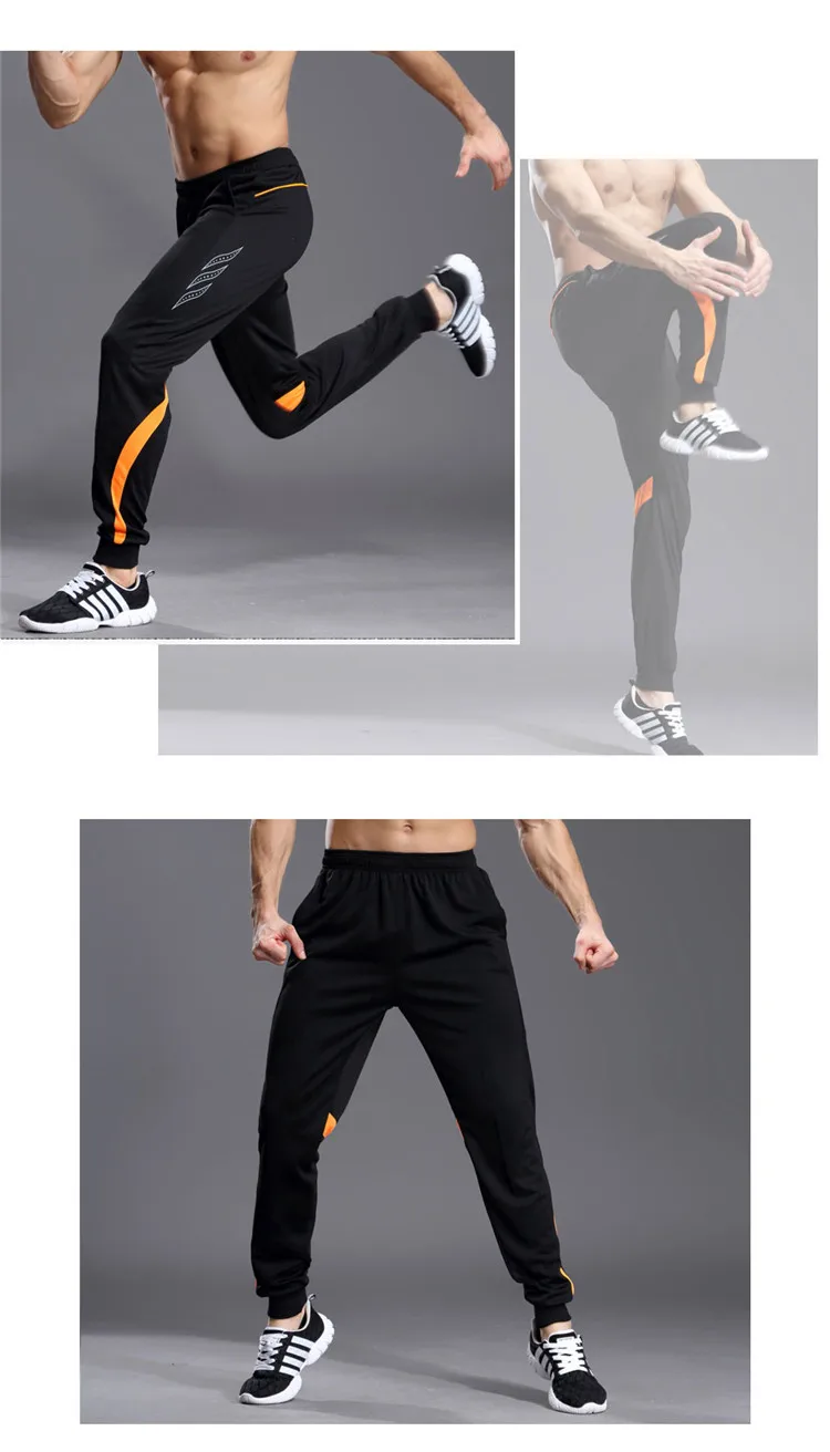 Men Running Sport Pants With Zipper Pockets Football Joggings Training Sweatpants Basketball Soccer Trousers workout pant Male
