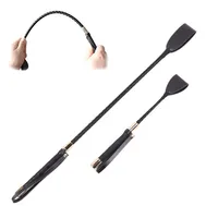 Black PU Leather Short Straight Whip, Flogger Paddle Horse Whip,Riding Crop Equestrian Horsewhip, 60cm, 30cm 1