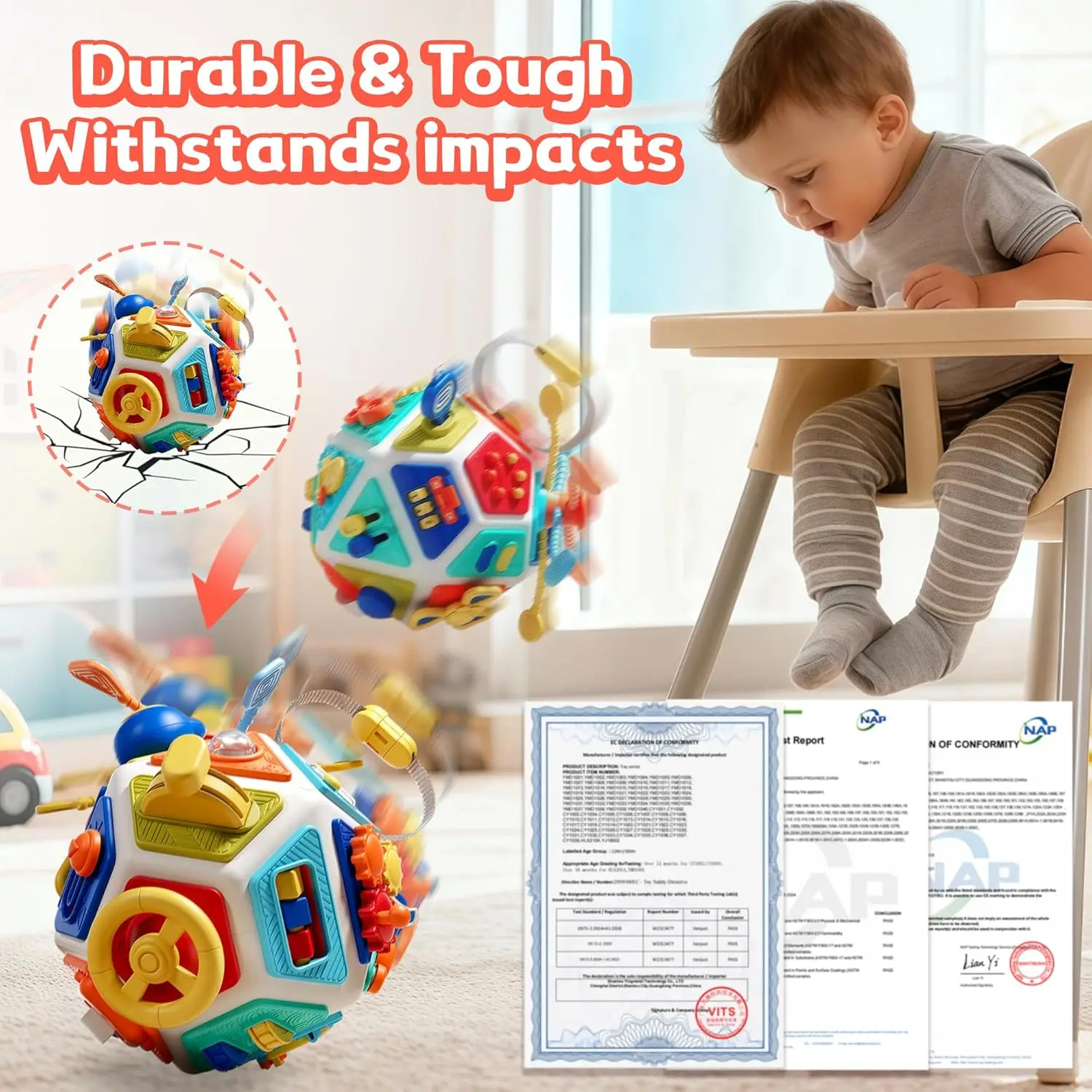 22 In 1 Montessori Baby Busy Board Cube Sensory Toys Toddler Educational Travel Lock Box Fine Motor Skill Learning_voghion.com
