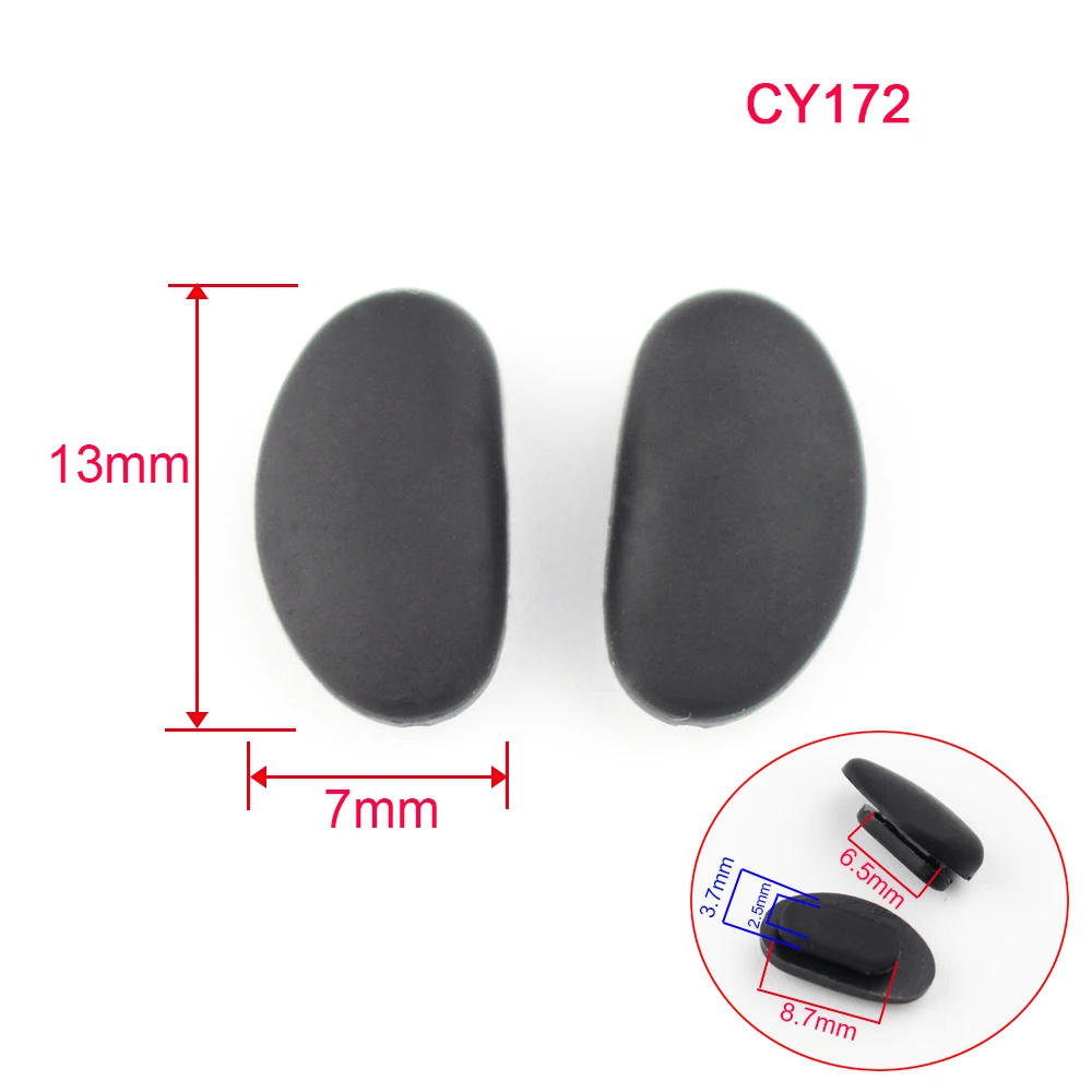 20 stücke Silikon brillen Brillen Nasen pads optischer Rahmen Reparatur zubehör Teil Einsatz Typ weiß schwarz einschieben – Detail 5