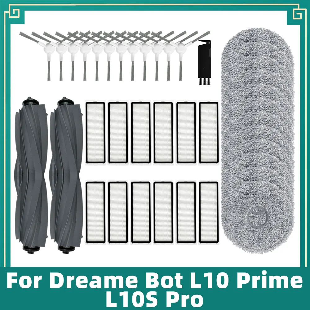 Compatível com o Aspirador de pó Dreame Bot L10 Primel10s Pro Rolo Principal Escova Lateral Filtro Hepa Panos de Limpeza Acessórios